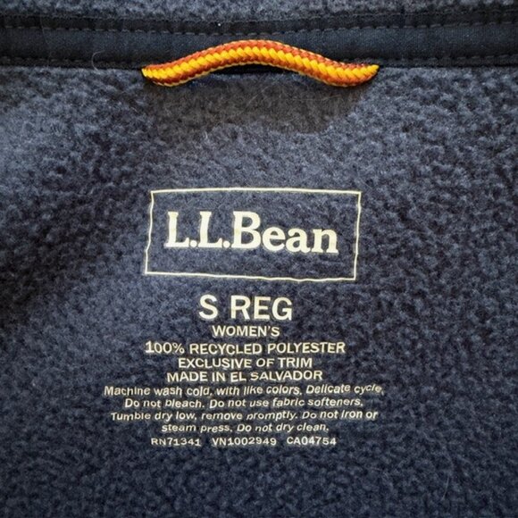 LL Bean Mountain Classic Fleece Full Zip Jacket Navy Blue Small - Picture 13 of 14